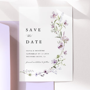 Lavender Wildflower Wedding Save The Date