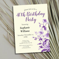 Lavender Wildflower Women's 40th Birthday Party
