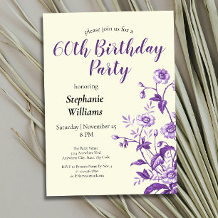 Lavender Wildflower Women's 60th Birthday Party   Invitation