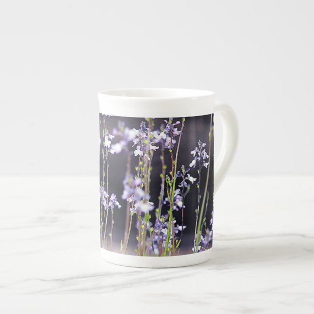 Lavender Wildflowers Bone China Mug (Front Right)