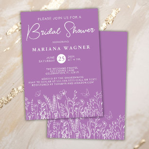 Lavender Wildflowers Bridal Shower Invitation