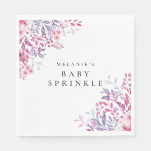Lavender Wildflowers Floral Baby Sprinkle / Shower Napkin