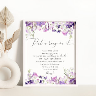 Lavender wildflowers put a ring on it game poster