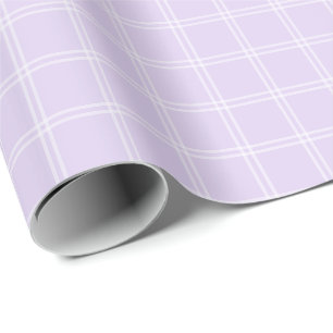 Lavender Window Pane Plaid Wrapping Paper