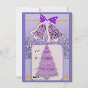 Lavender Winter Pines with Bells