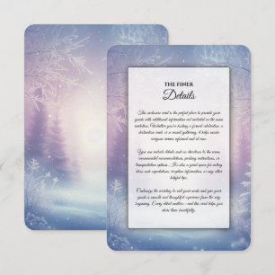 Lavender Winter Snowfall Serenade Wedding Enclosure Card