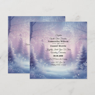 Lavender Winter Snowfall Serenade Wedding Invitation