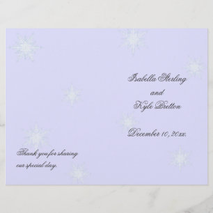Lavender Winter Snowflake Wedding Program
