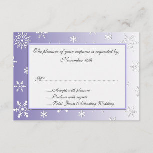 Lavender Winter Snowflakes Wedding Response Cards