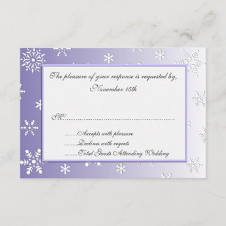 Lavender Winter Snowflakes Wedding Response Cards