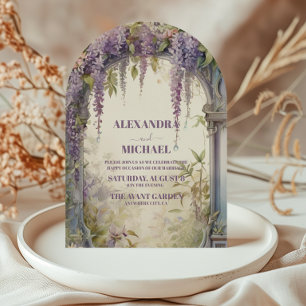Lavender Wisteria Botanical Wedding Invitation