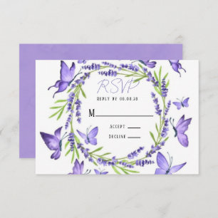Lavender Wisteria & Butterflies Wedding RSVP
