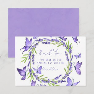 Lavender Wisteria & Butterflies Wedding Thank You