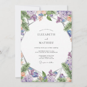 Lavender Wisteria Watercolor Wedding Invitation