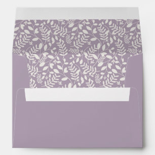 Lavender with Leaf Pattern Liner Custom Envelope