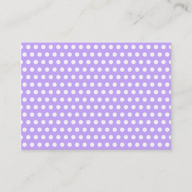 Lavender with White Polka Dots Business Card (Front)