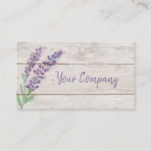 Lavender & Wood Watercolor Essential Oils Business Card