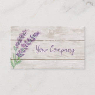 Lavender & Wood Watercolor Essential Oils Business Card