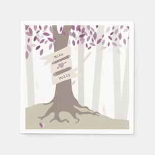Lavender Woodland Wedding Napkins