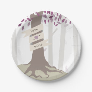 Lavender Woodland Wedding Paper Plate