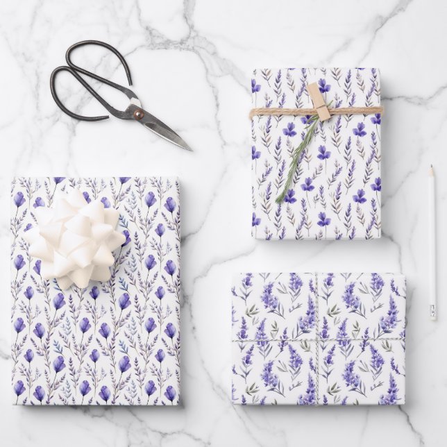 Lavender Wrapping Paper Lavender Flower (Front)