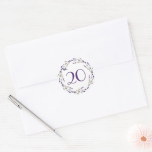 Lavender Wreath for 20th Anniversary Classic Round Sticker