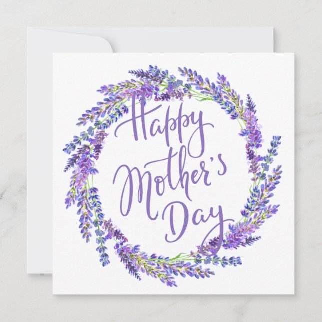 lavender wreath for Mother's Day Card (Front)
