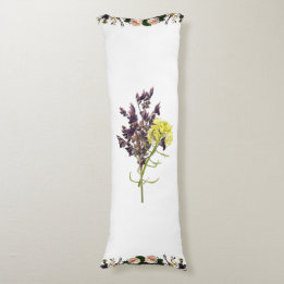 Lavender & Yellow Wildflower Botanical Design Body Cushion