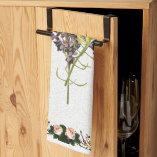 Lavender & Yellow Wildflower Botanical Design Tea Towel