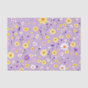 Lavender Yellow Wildflower Meadow Cottagecore Tissue Paper