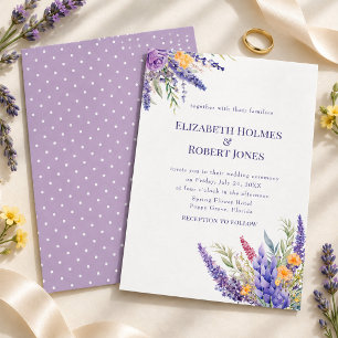 Lavender Yellow Wildflower Wedding Invitation