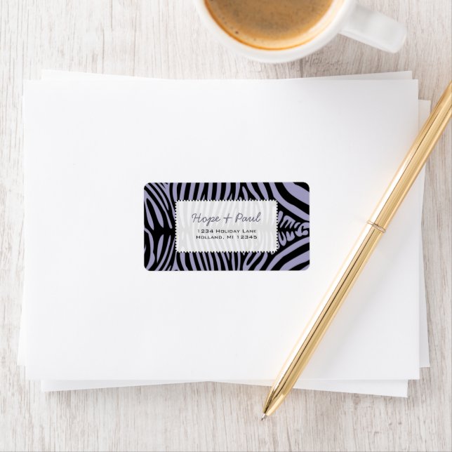 Lavender Zebra Skin Change Background Colour Label (Insitu)