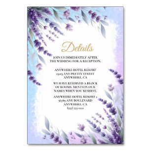 Lavenders And Blue Elegant Floral Details Table Number