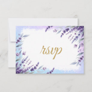 Lavenders And Blue Elegant Floral Watercolor RSVP Card