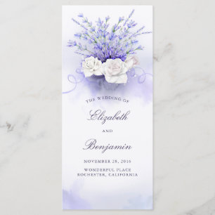 Lavenders and White Roses Wedding Programs Programme