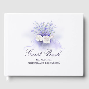 Lavenders Elegant Watercolor Wedding Guest Book