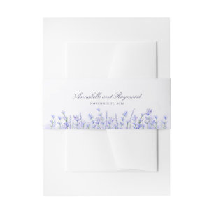 Lavenders Floral Purple Wedding Invitation Belly Band