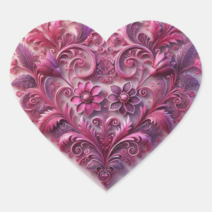 Lavenders Scrolly Heart Sticker