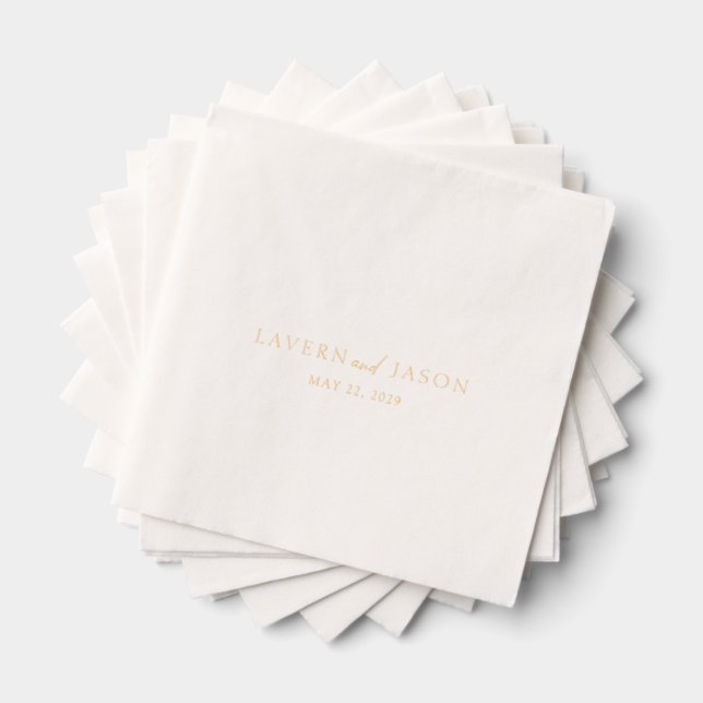 Lavern Elegant Modern Wedding Foil Napkins (Insitu (Stacked))