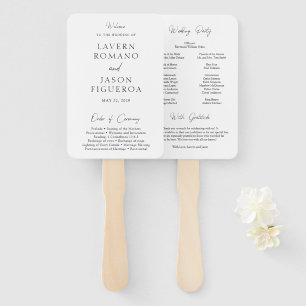 Lavern Elegant Modern Wedding Program Hand Fan