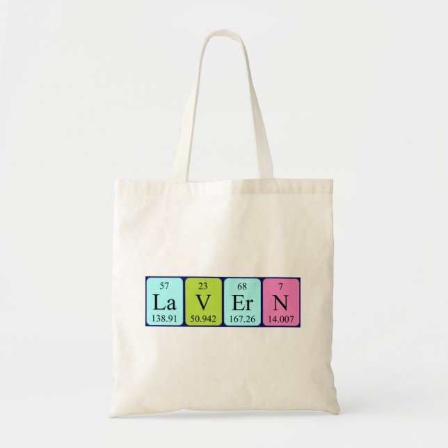Lavern periodic table name tote bag (Front)