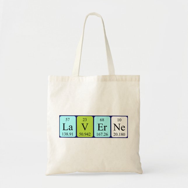 Laverne periodic table name tote bag (Front)