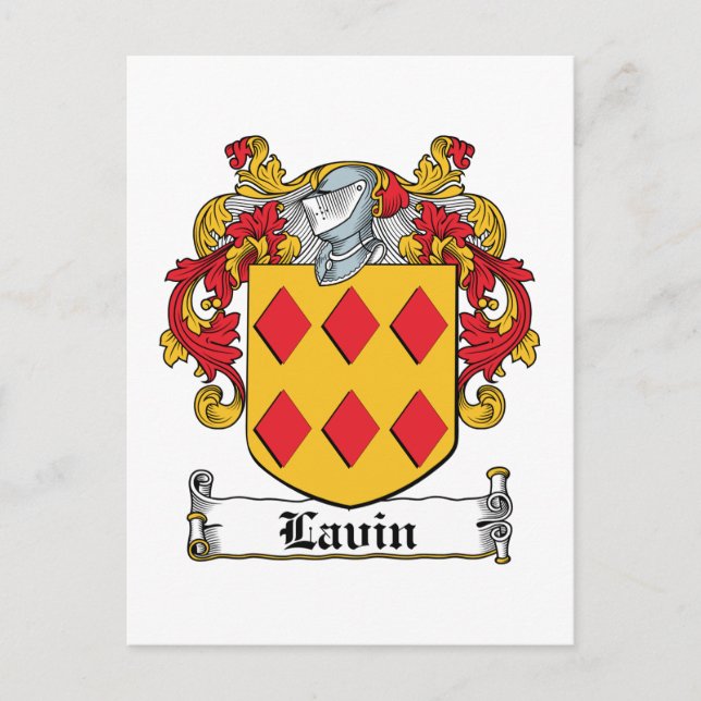 Lavin Family Crest Postcard (Front)