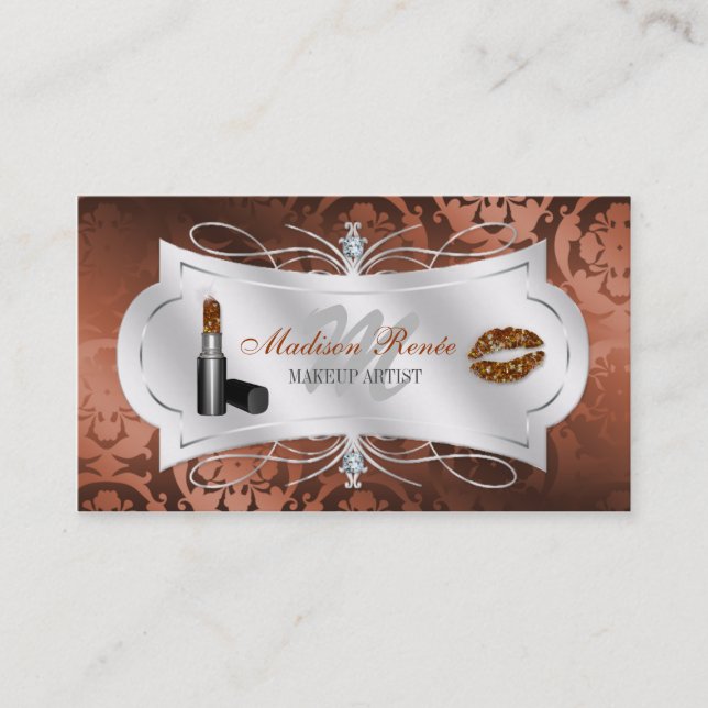Lavish Caramel Sparkling Cosmetologist Business Card (Front)