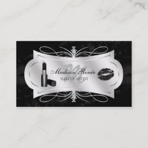Lavish Ebony Sparkling Cosmetologist Business Card