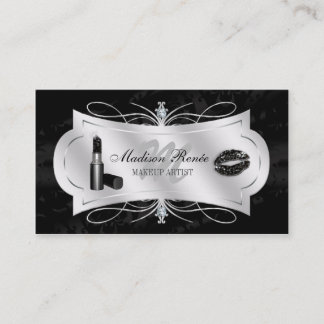 Lavish Ebony Sparkling Cosmetologist Business Card