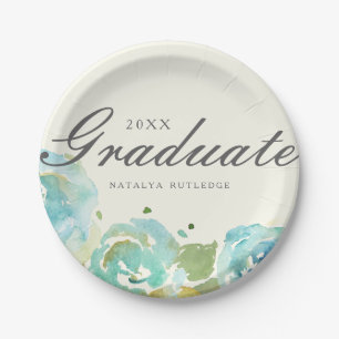 Lavish Florals Graduation Paper Plate