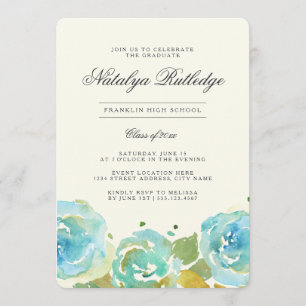 Lavish Florals Graduation Party Invitation