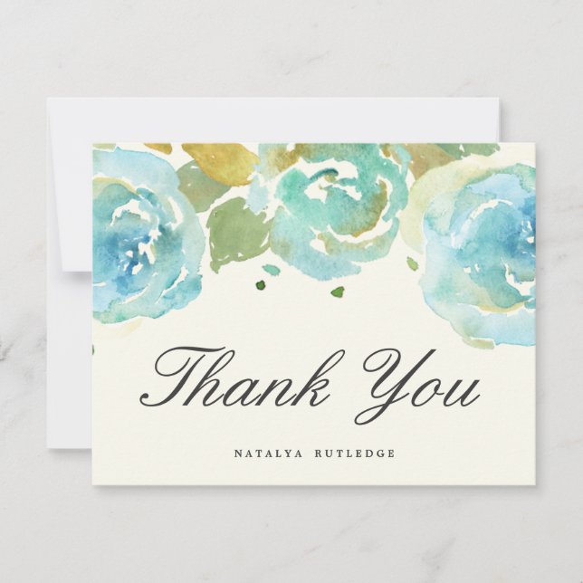 Lavish Florals Thank You Flat Card (Front)
