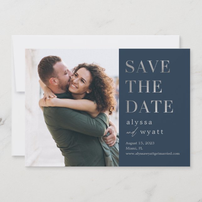 Lavish Glow Editable Colour Save The Date Card (Front)